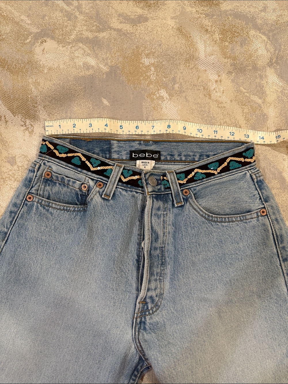 Bebe beaded sequin Levi 501 jeans - Picture 9 of 11